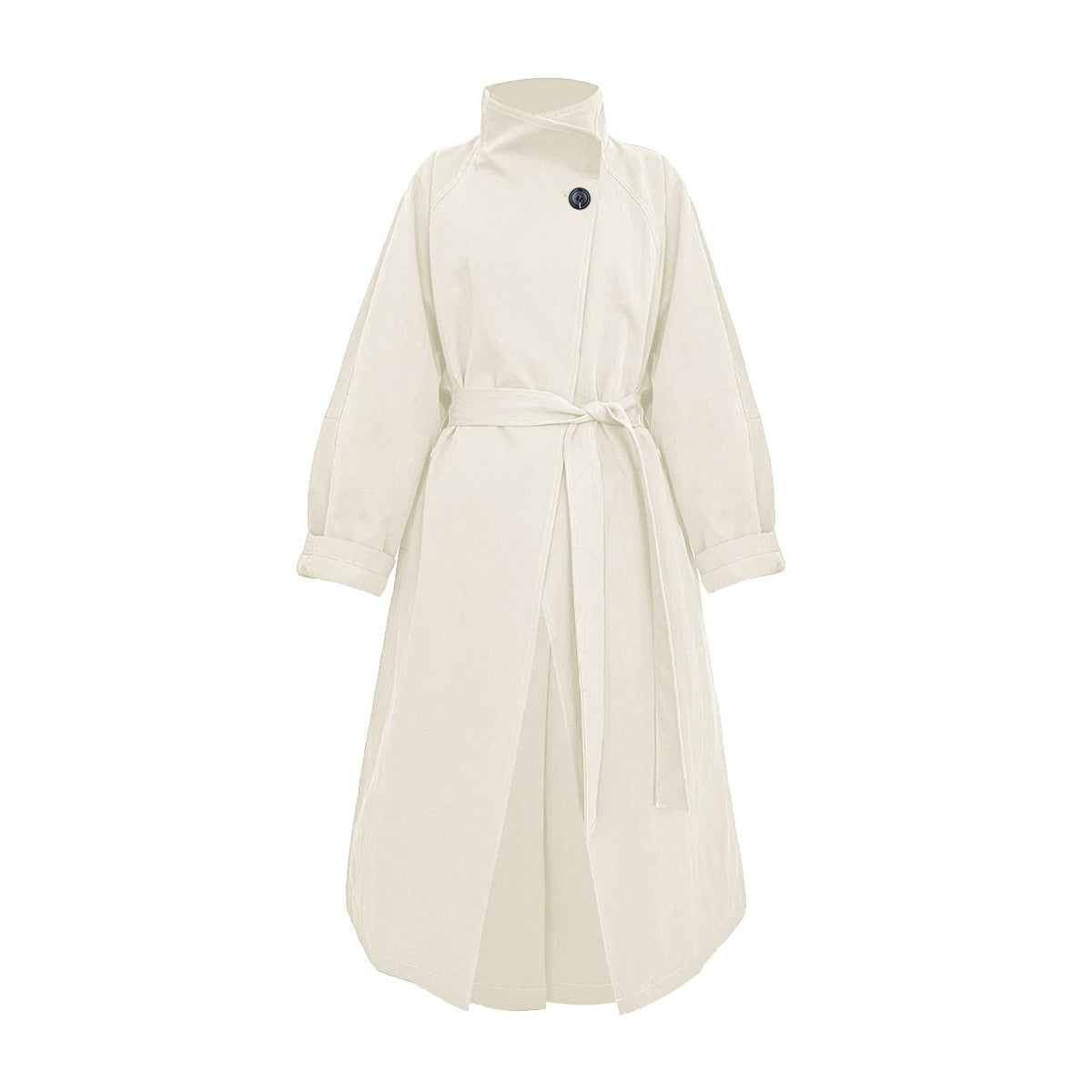 Paper-Textured Stand-Up Collar Coat