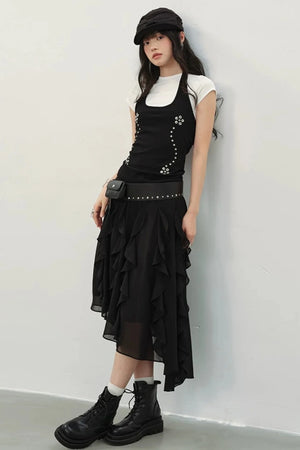 Parisian Shadows Chiffon Skirt