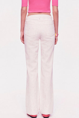 Pastel Dot All-Cotton Low-Waist Flared Jeans