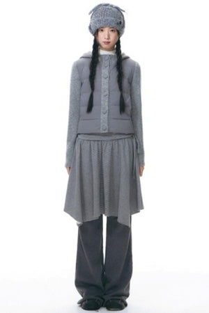 Patchwork Cropped Down Jacket