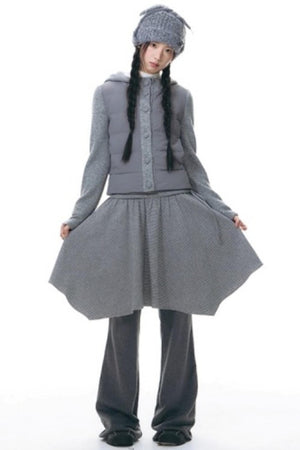Patchwork Cropped Down Jacket