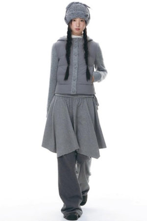 Patchwork Cropped Down Jacket