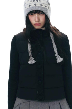 Patchwork Cropped Down Jacket
