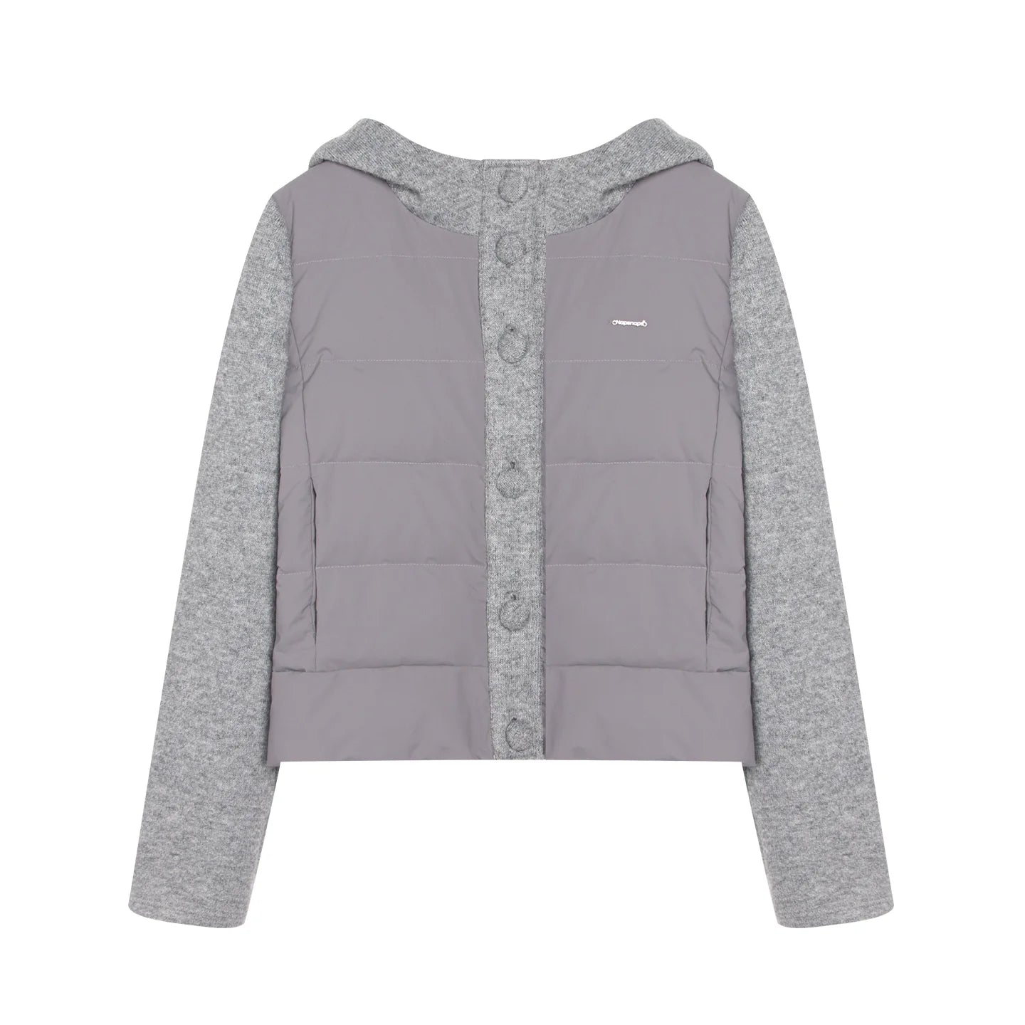 Patchwork Cropped Down Jacket