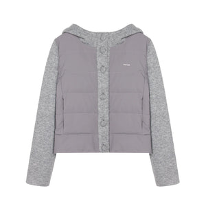 Patchwork Cropped Down Jacket