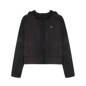 Patchwork Cropped Down Jacket