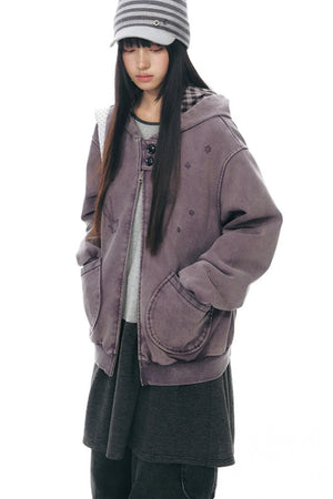 Patchwork Distressed Cardigan Jacket