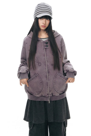 Patchwork Distressed Cardigan Jacket