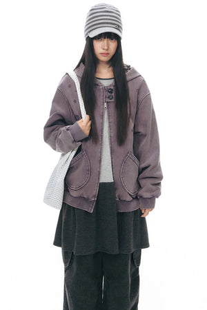 Patchwork Distressed Cardigan Jacket