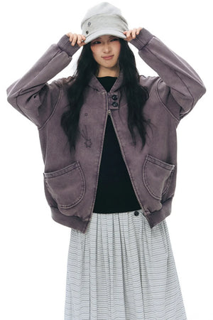 Patchwork Distressed Cardigan Jacket