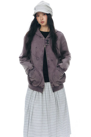 Patchwork Distressed Cardigan Jacket