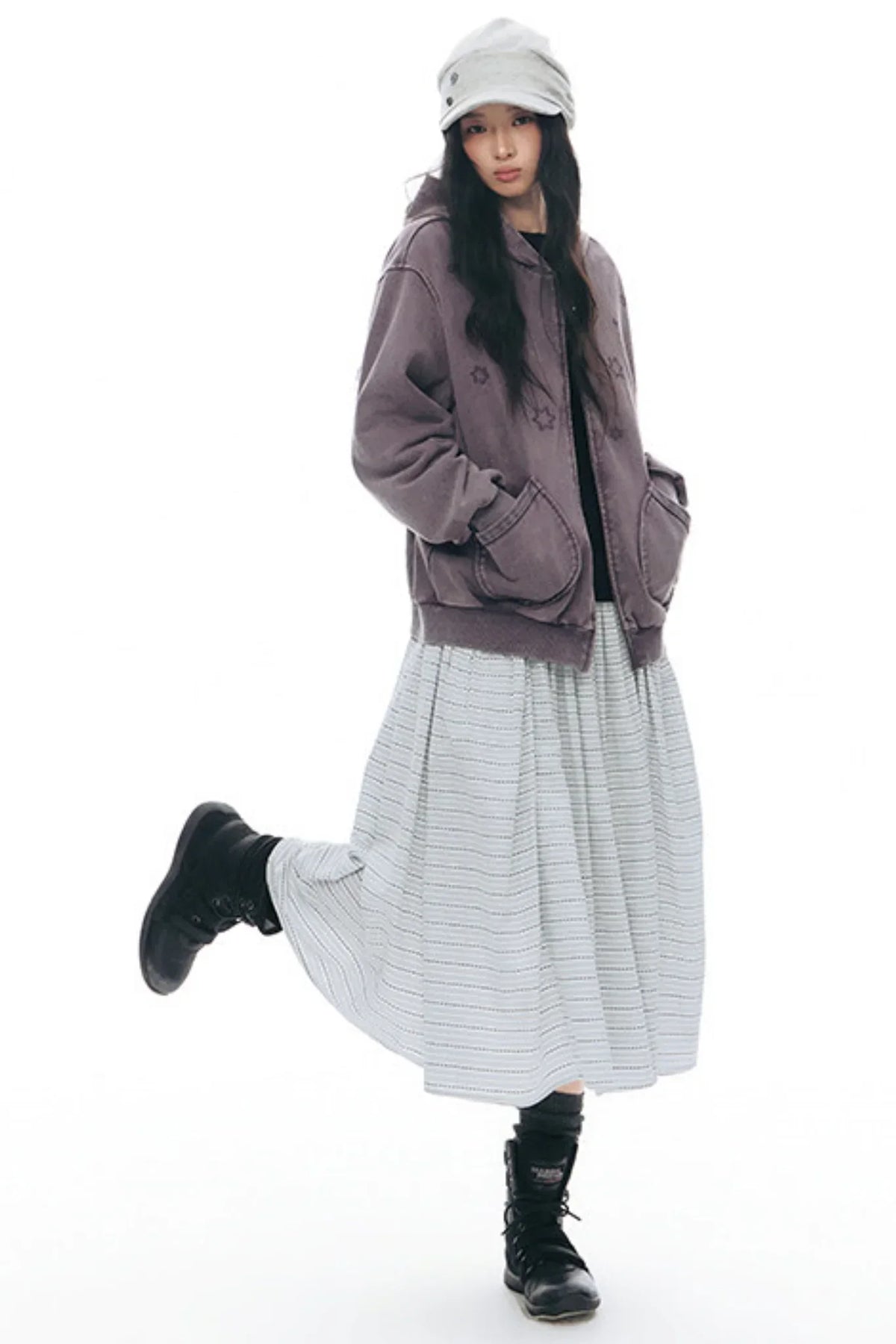 Patchwork Distressed Cardigan Jacket