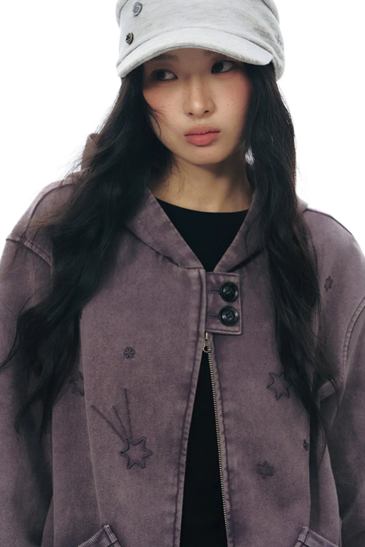 Patchwork Distressed Cardigan Jacket