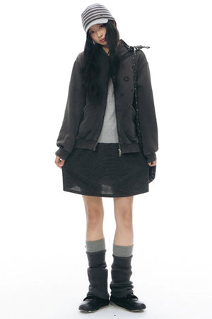 Patchwork Distressed Cardigan Jacket
