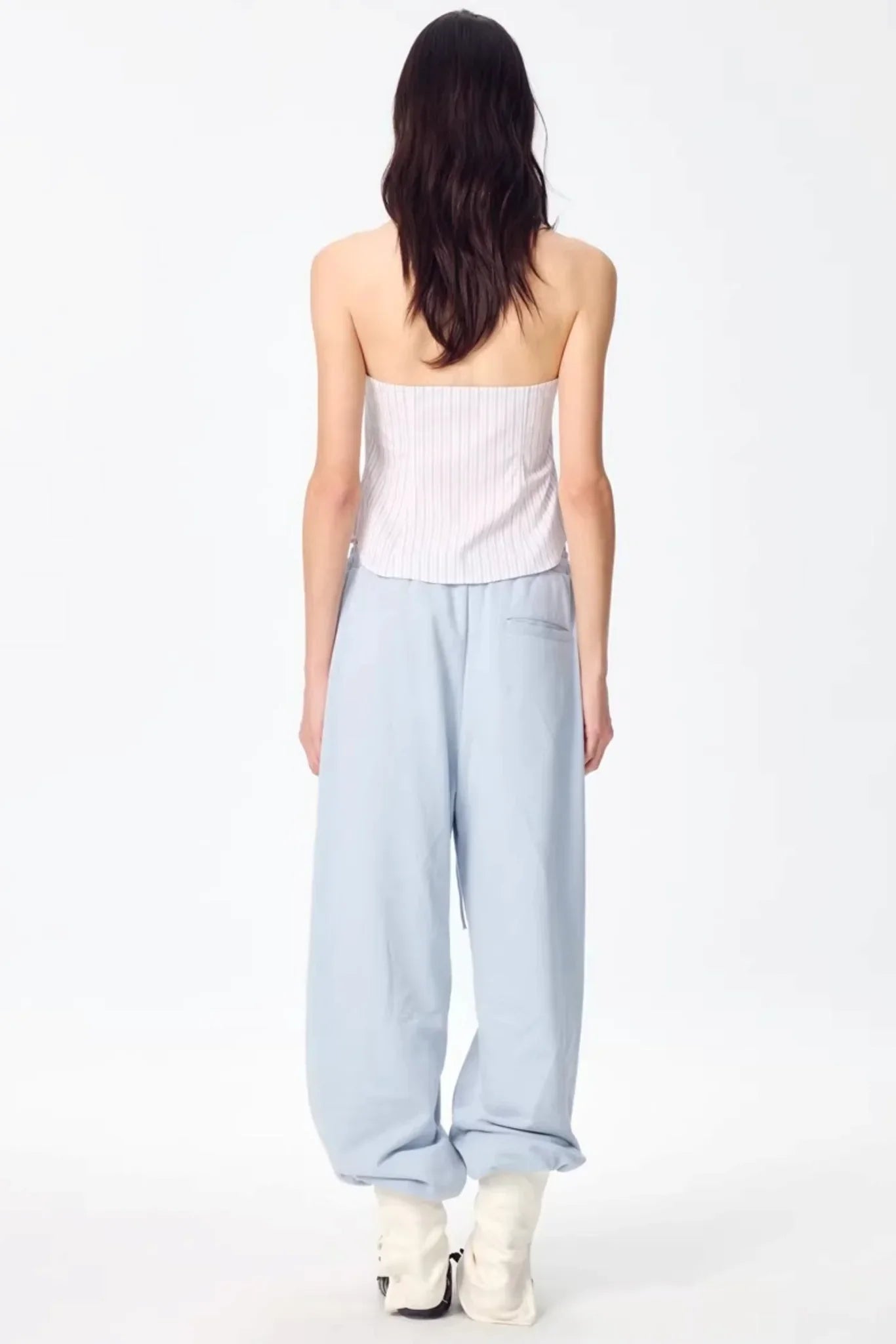 Patchwork Double Waistband Jogger Pants