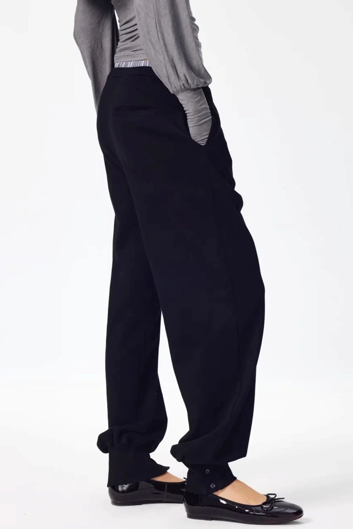 Patchwork Double Waistband Jogger Pants