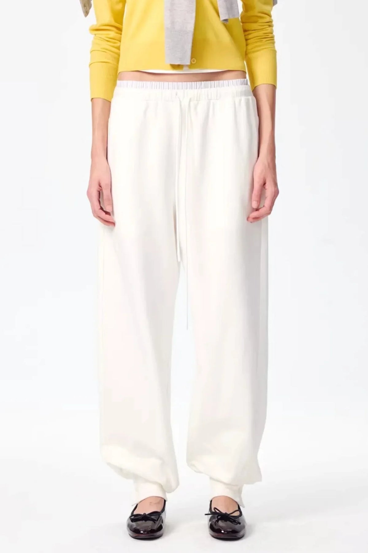 Patchwork Double Waistband Jogger Pants
