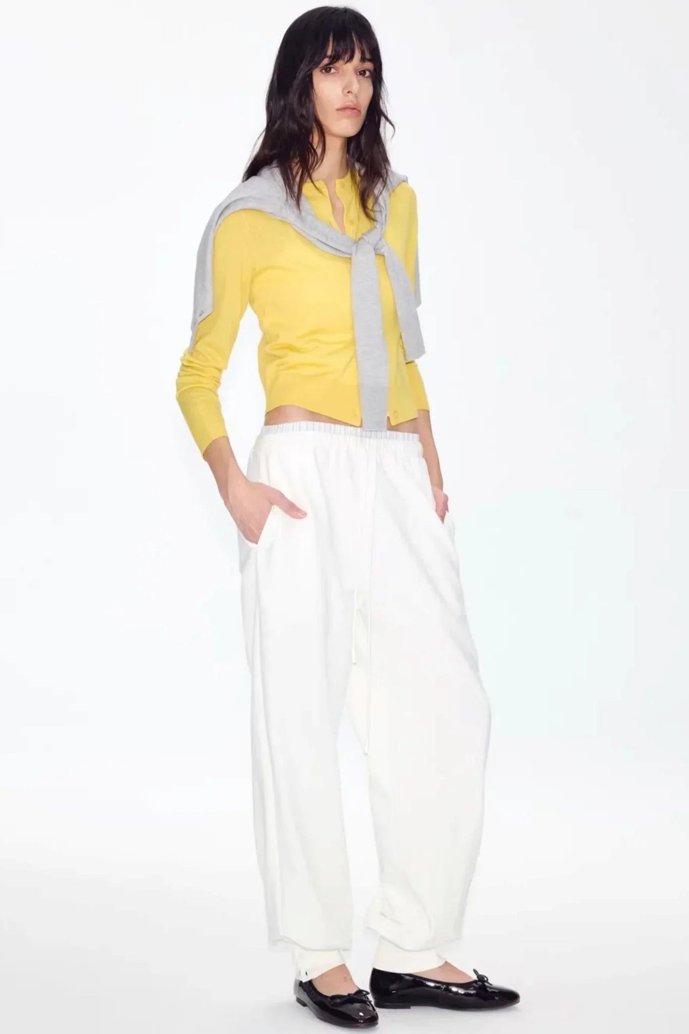 Patchwork Double Waistband Jogger Pants