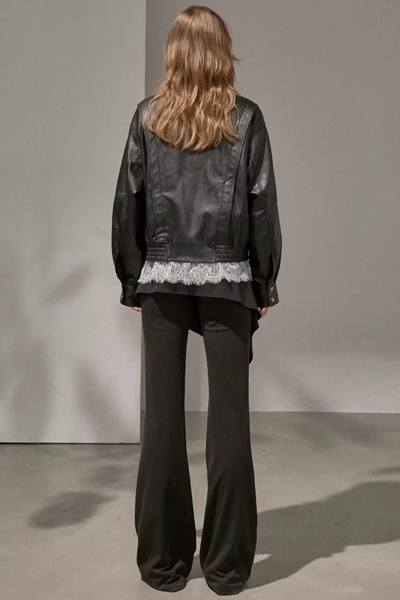 Patchwork Fleece-Lined Flared Pants