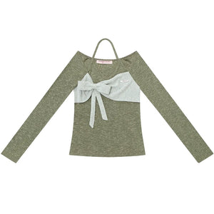 Patchwork Halterneck Knitted Top