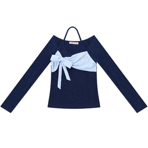 Patchwork Halterneck Knitted Top