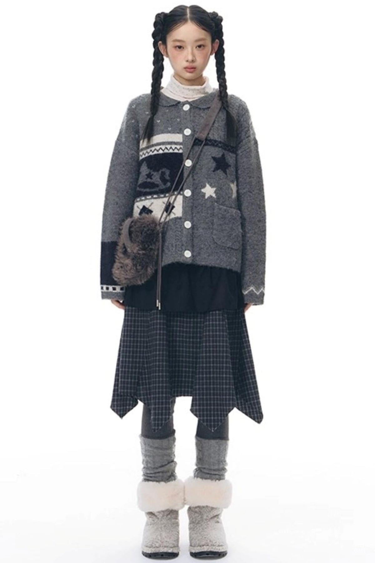 Patchwork Irregular Umbrella Skirt