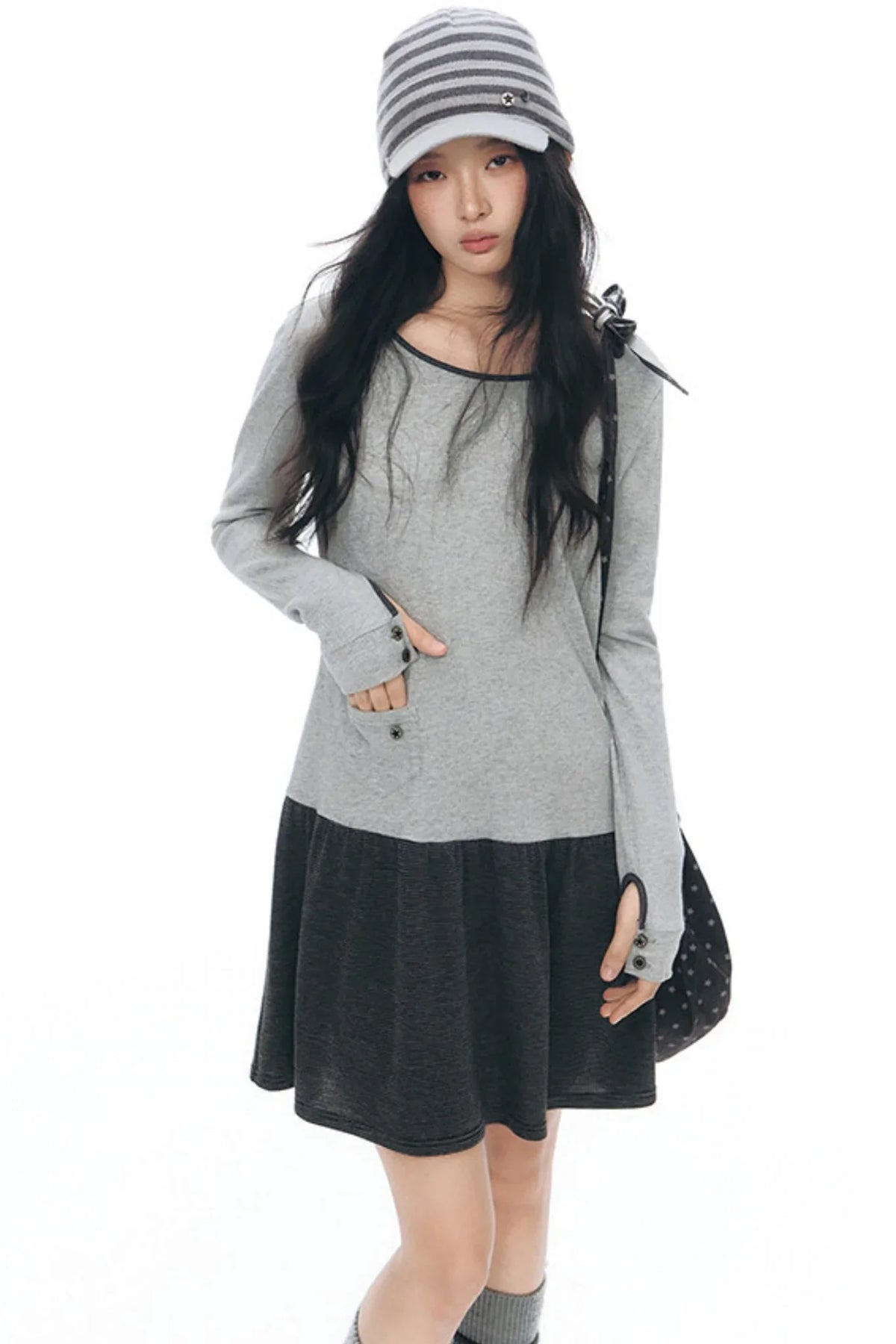 Patchwork Knit Dress