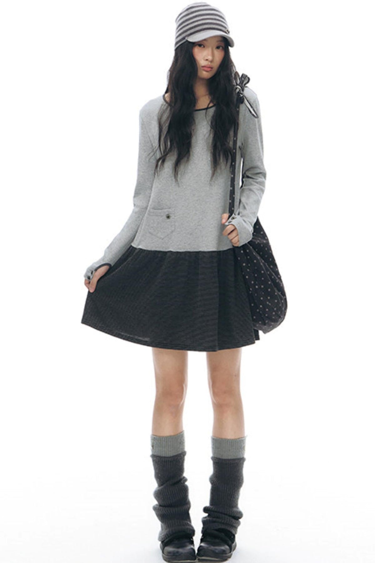 Patchwork Knit Dress