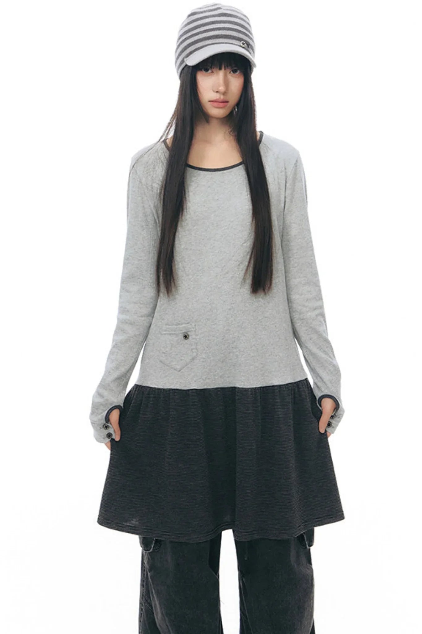 Patchwork Knit Dress