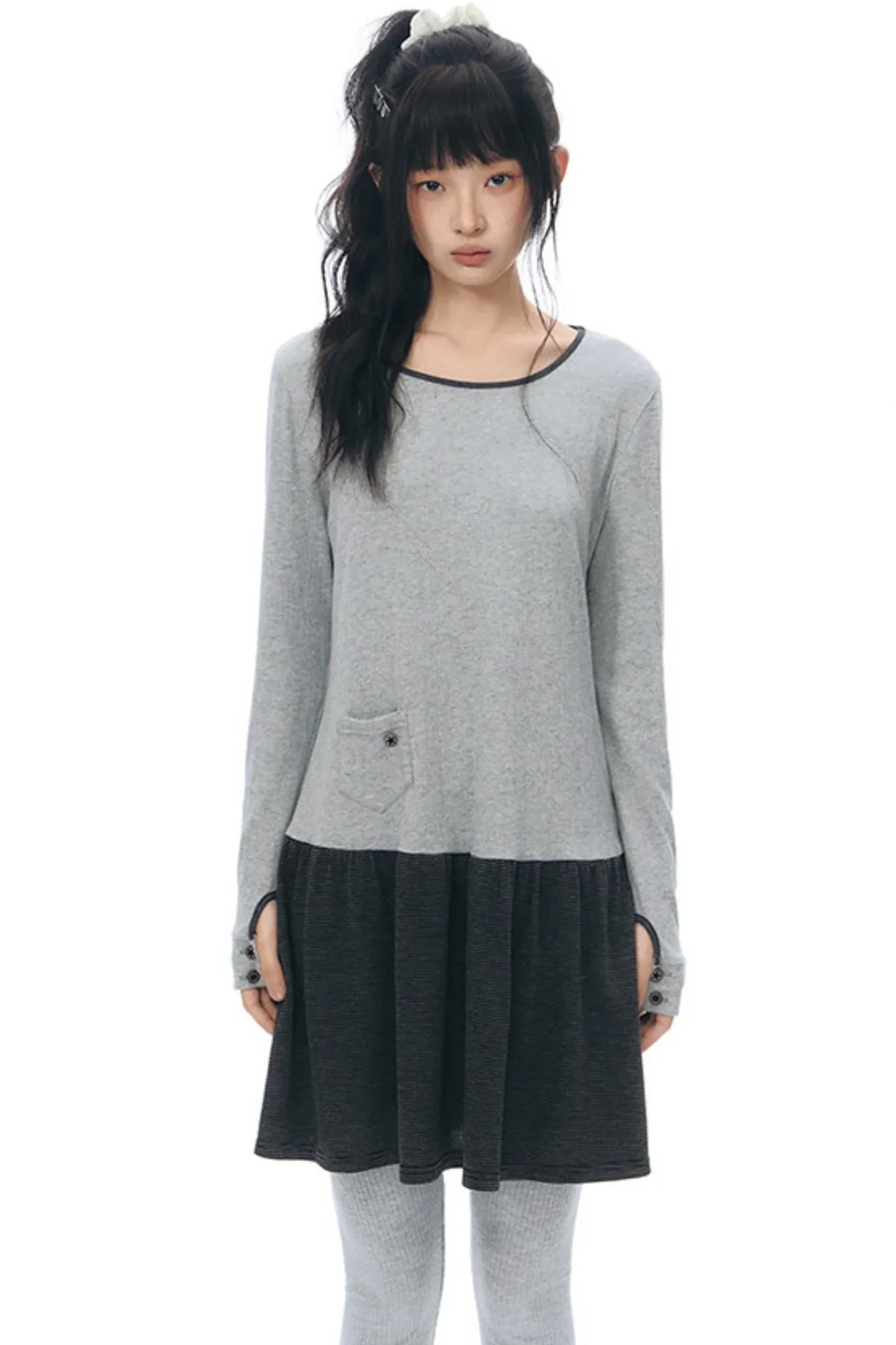 Patchwork Knit Dress