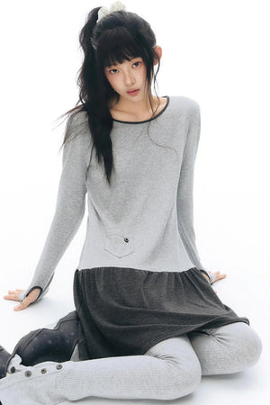Patchwork Knit Dress