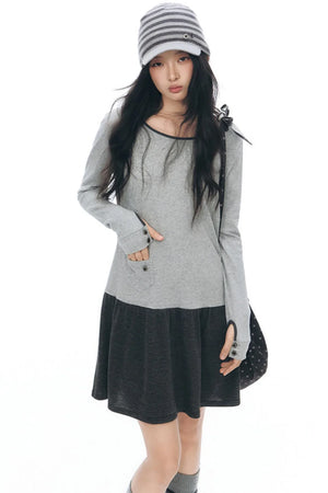 Patchwork Knit Dress