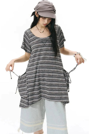 Patchwork Knit Mid-Length Casual Sweatpants