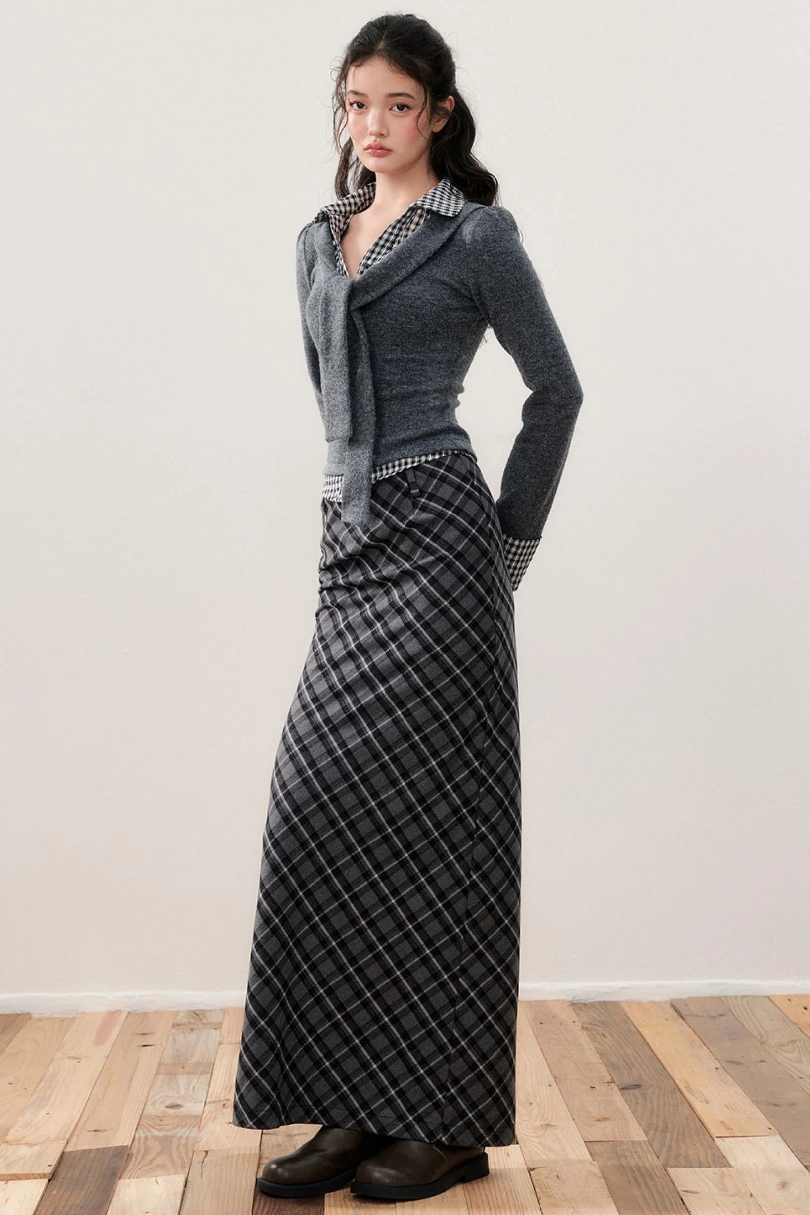 Patchwork Knit Strappy Top