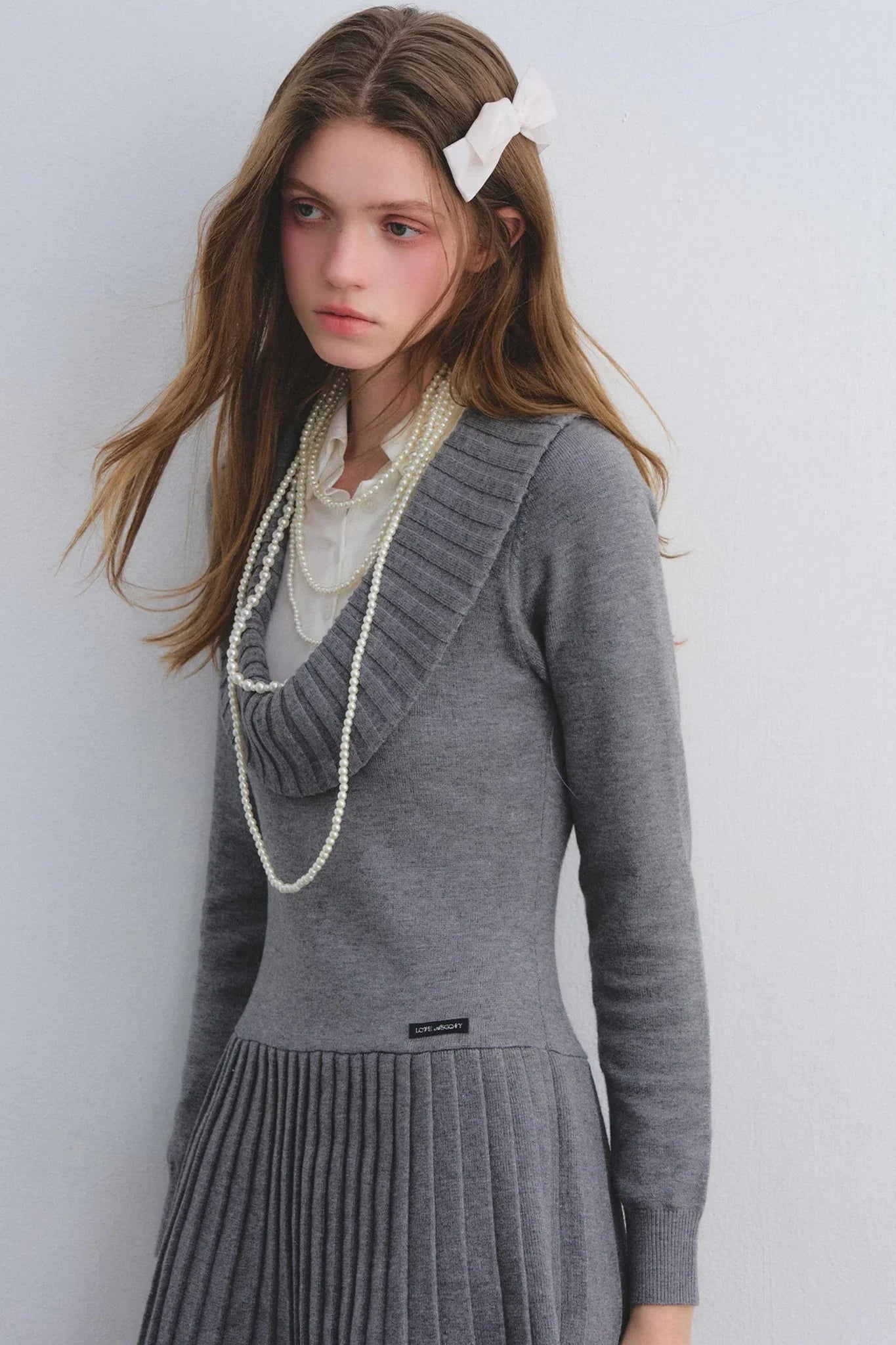 Patchwork Knitted Pleated Dress