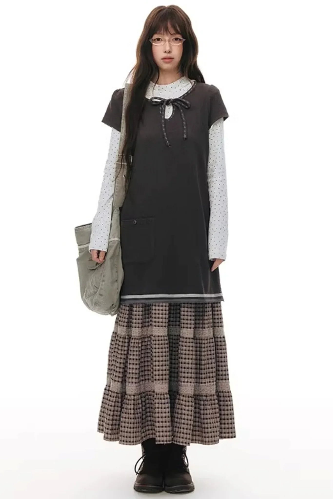 Patchwork Lace A-Line Skirt