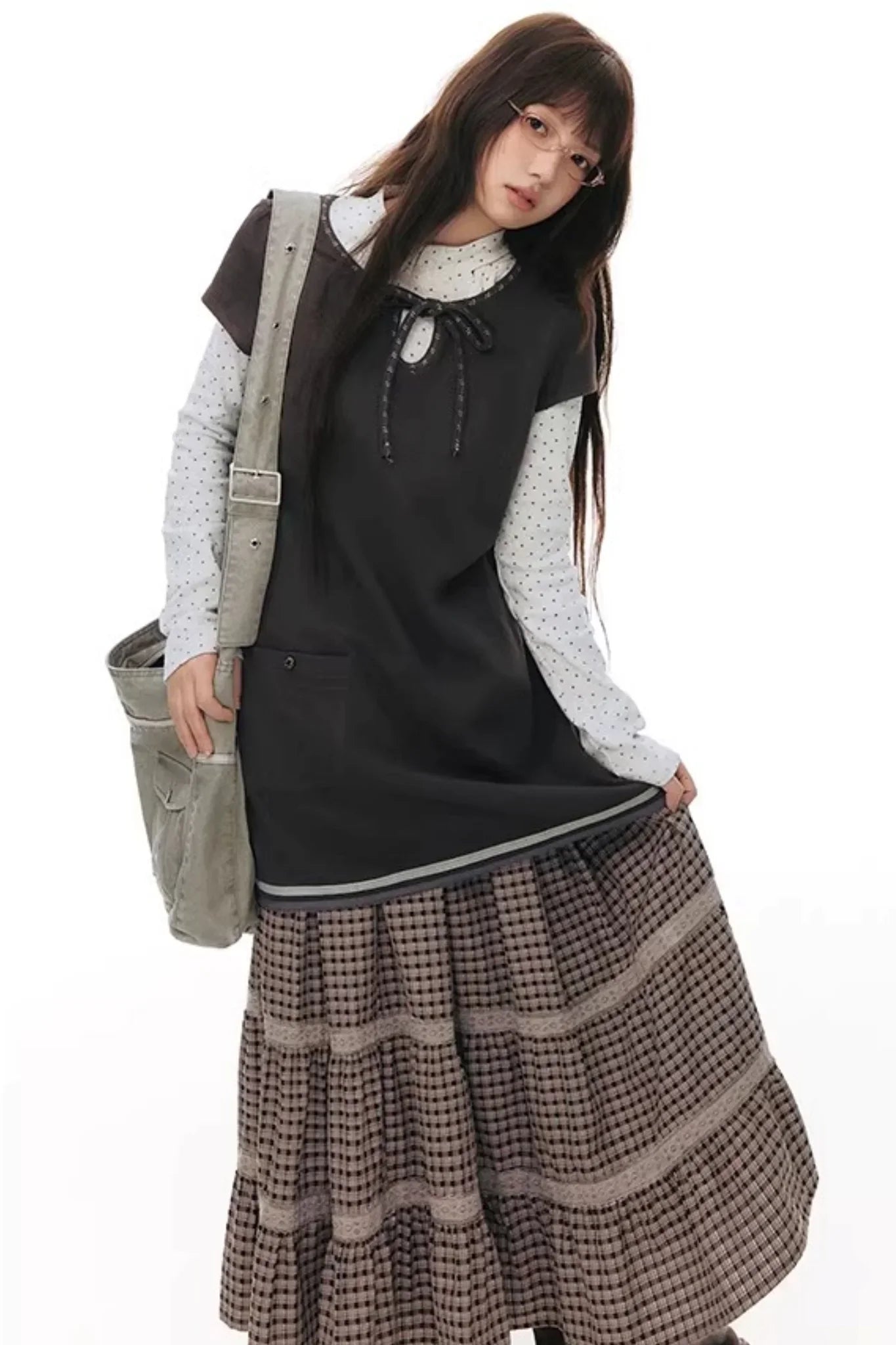 Patchwork Lace A-Line Skirt