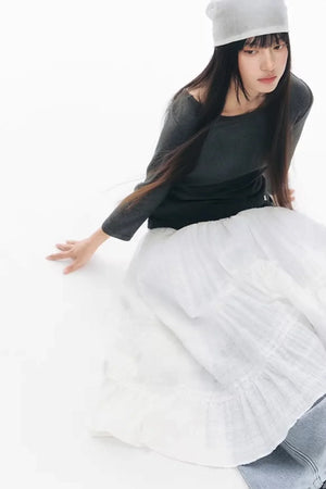 Patchwork Lace A-Line Skirt