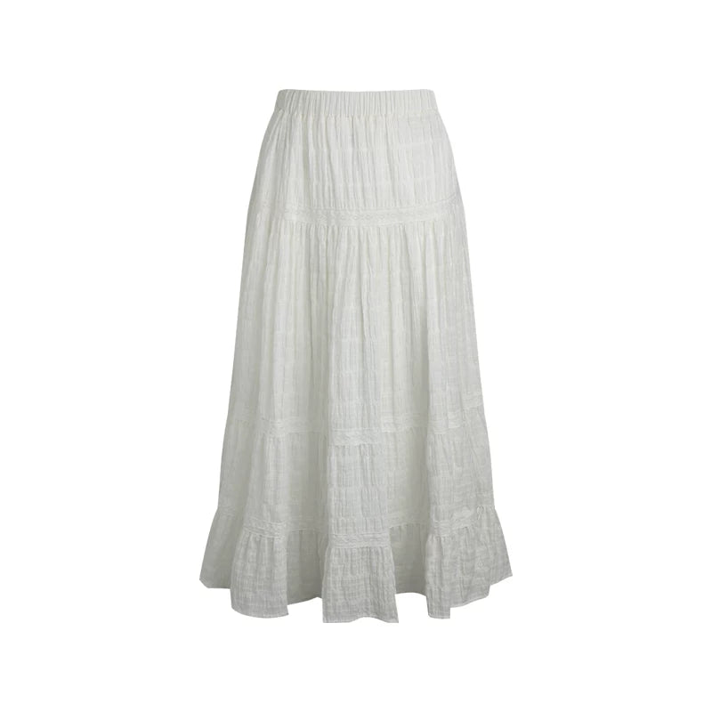 Patchwork Lace A-Line Skirt