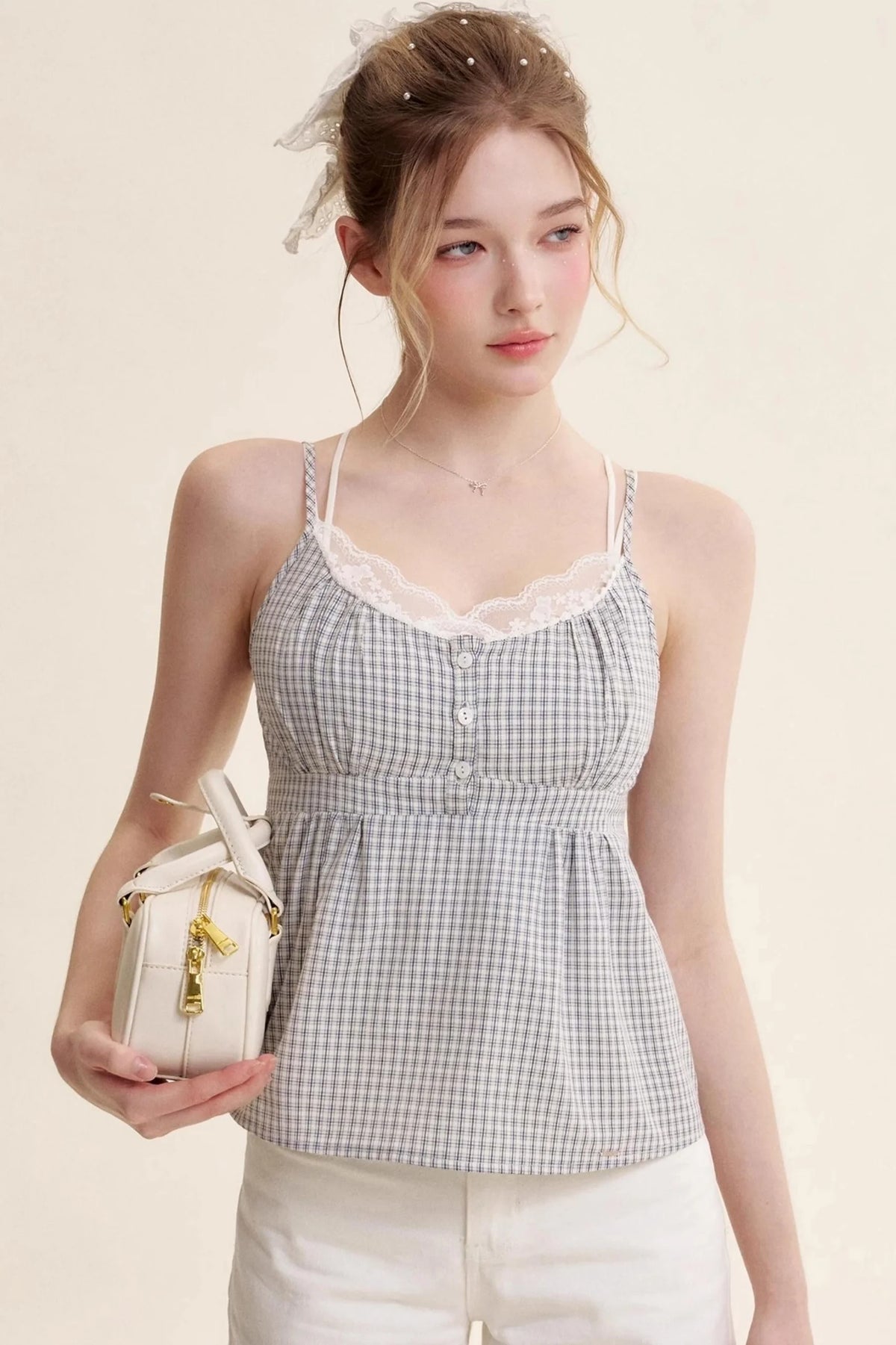 Patchwork Lace Camisole Set-Up