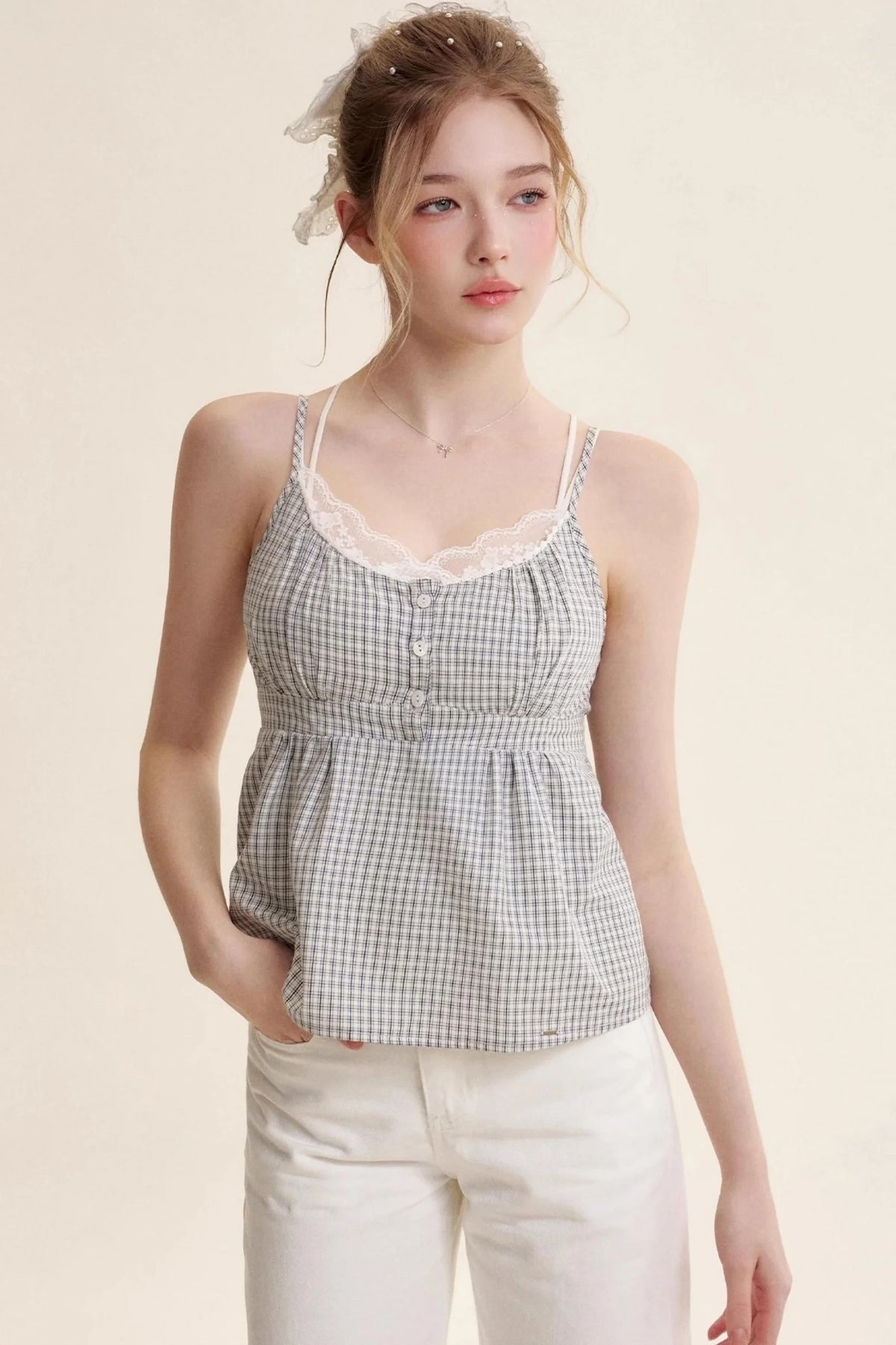 Patchwork Lace Camisole Set-Up