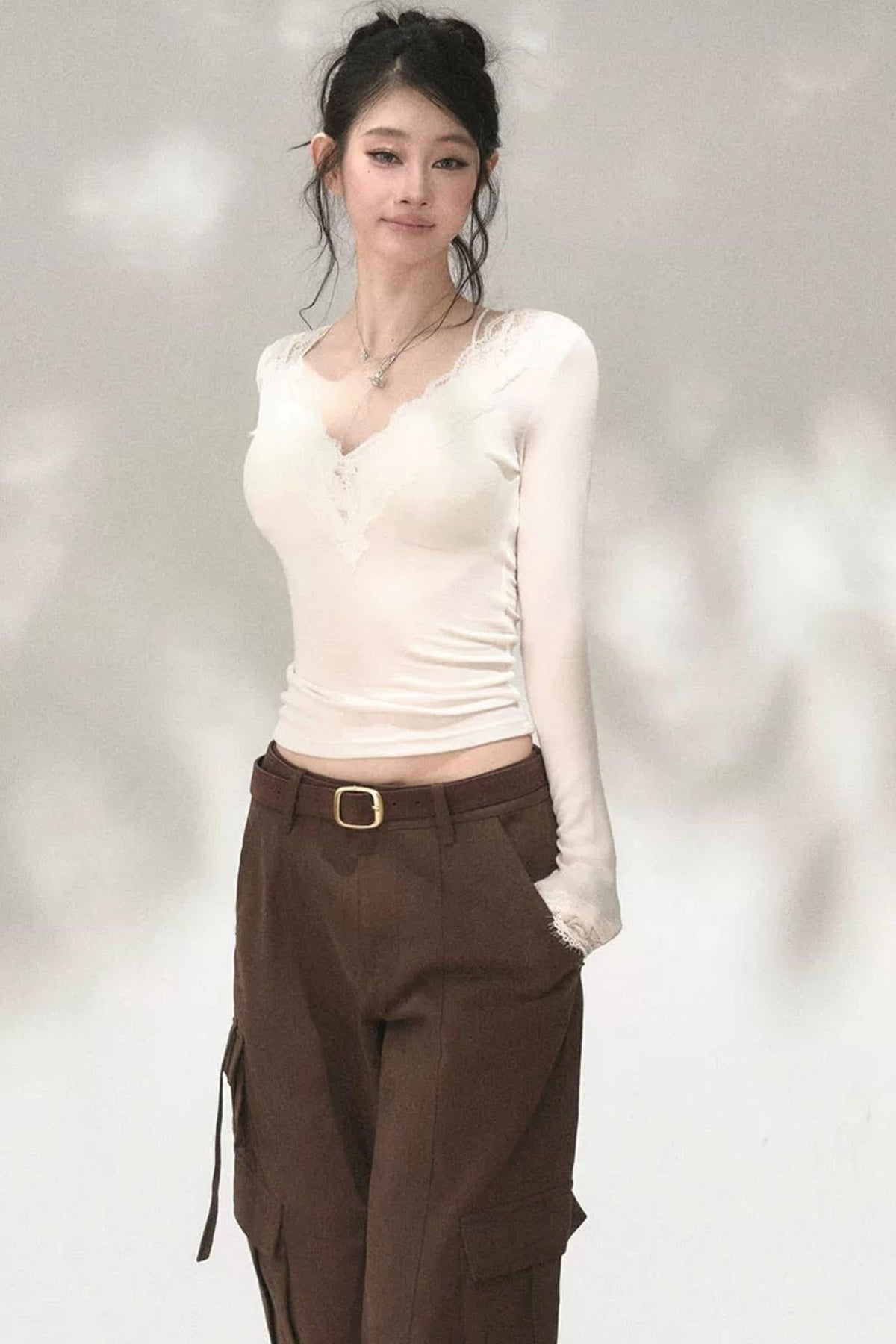 Patchwork Lace Knit Top