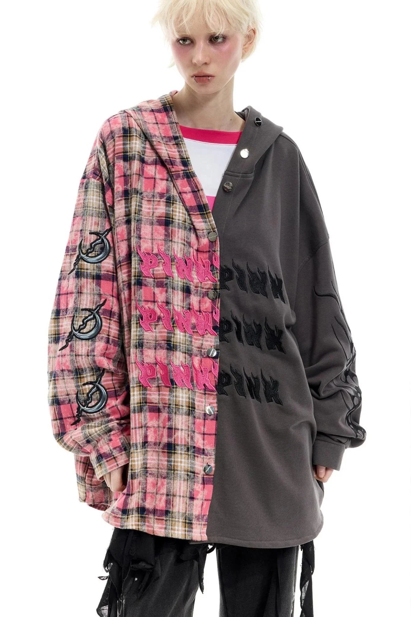 Patchwork Plaid Hoodie