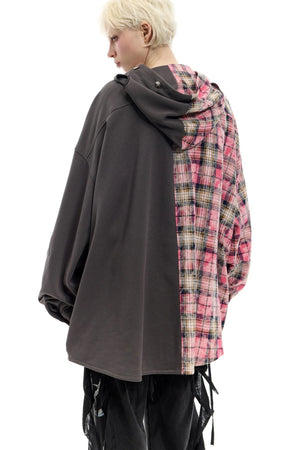 Patchwork Plaid Hoodie