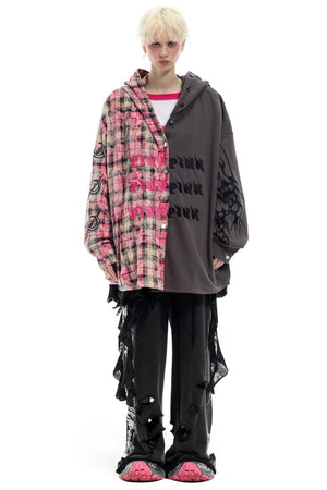 Patchwork Plaid Hoodie