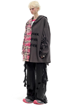 Patchwork Plaid Hoodie