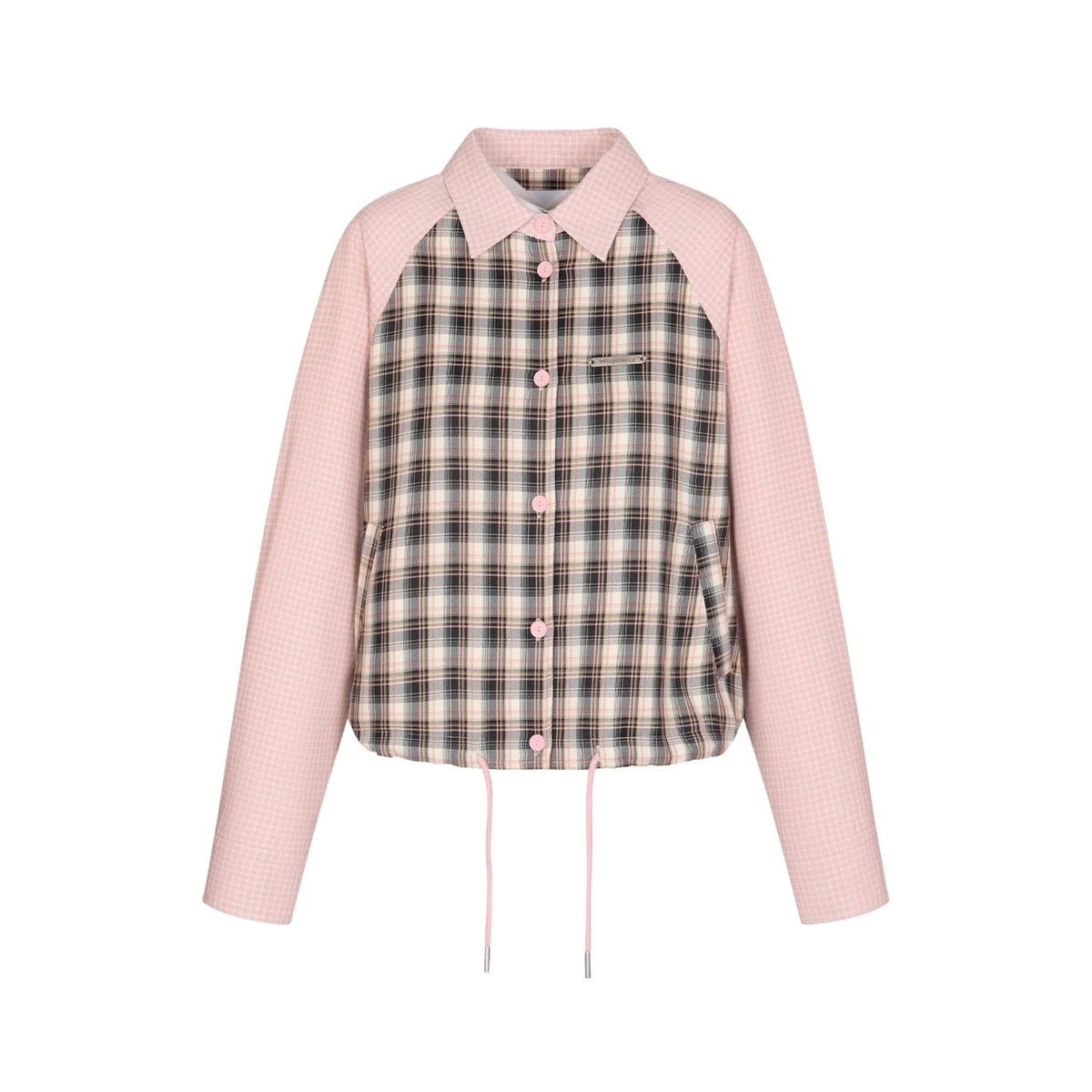 Patchwork Plaid Shirt Jacket
