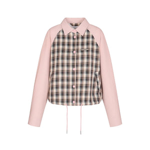 Patchwork Plaid Shirt Jacket