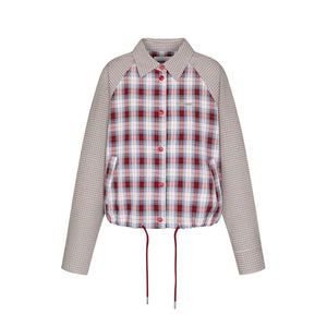 Patchwork Plaid Shirt Jacket