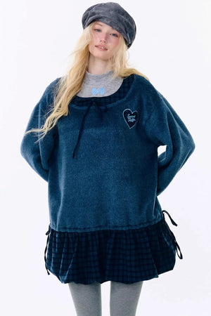 Patchwork Plaid Wool Dress